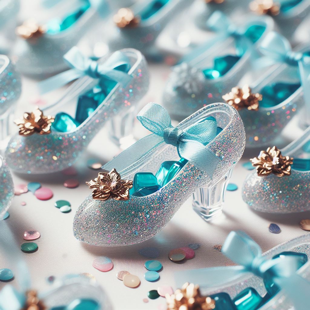 mini glass slipper party favors for fairytale themed party