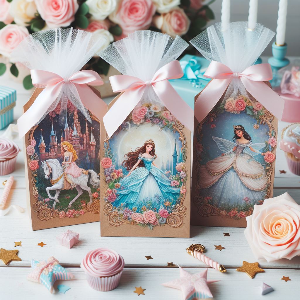 fairytale party favor gift bags princess artwork