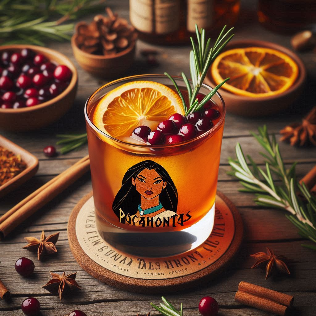 Whiskey thanksgiving cocktail recipe inspired by Pocahontas