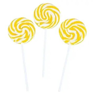 Yellow Swirl Lollipops - 24 Suckers Individually Wrapped - 2 Inch Pops - Great for Candy Buffet