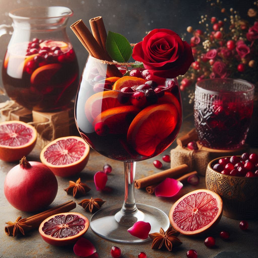 Christmas sangria cocktail recipe inspired by Belle from Beauty and the Beast
