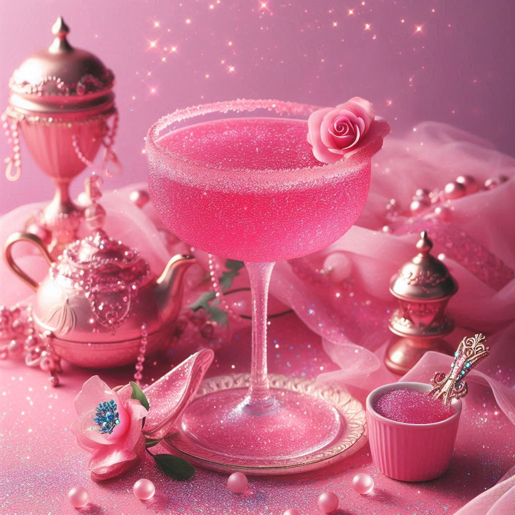 Sparkling pink cocktail for valentine's day