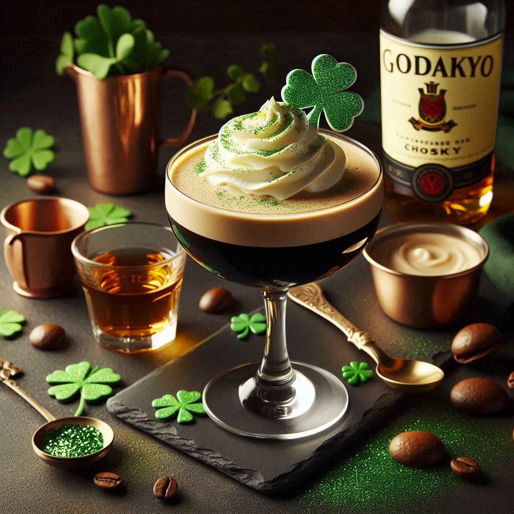 IRish cream espresso martini for st. patrick's day