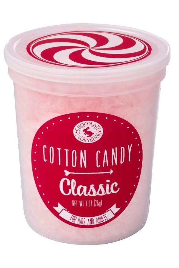 Chocolate Storybook Gourmet Handspun Cotton Candy - Classic Pink Flavor - 1.75 ounce Container