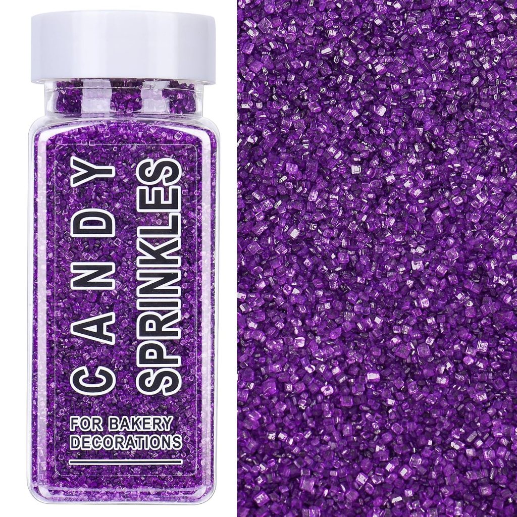 Purple Sanding Sugar Sprinkles, 4.6 oz Edible Sparkling Sugar Crystals
For Baking Cake, Ice Cream Cupcake, Wedding Party Supplies